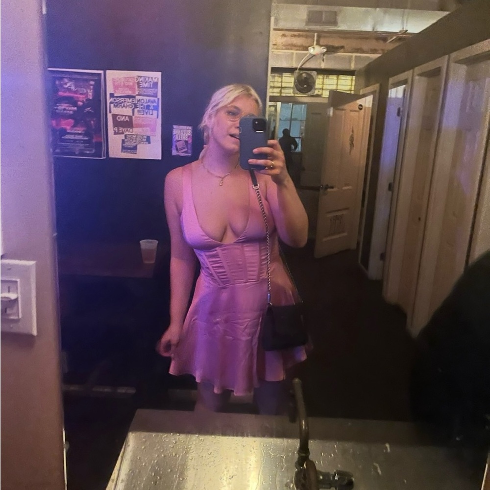 Elegant Pink Bardot Dress